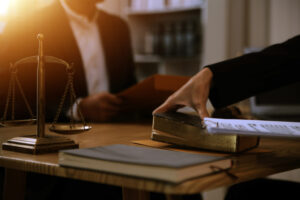 Lawyer and client discussing Cauda Equina Medical Negligence